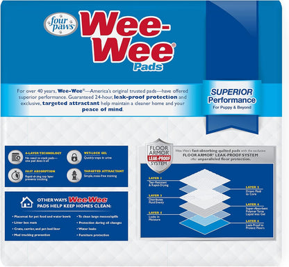 Wee-Wee Superior Performance Pee Pads for Dogs - Dog & Puppy Pads for Potty Training - Dog Housebreaking & Puppy Supplies - 22" X 23" (100 Count)